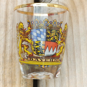 BAYERN Shot Glass Vintage German shot glass Gold